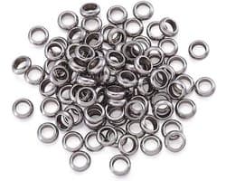 100 stuks roestvrijstalen ringafstandskralen van 4 x 15 mm met 2 mm gat, metalen stopkralen voor sieraden maken, duurzaam en stevig materiaal