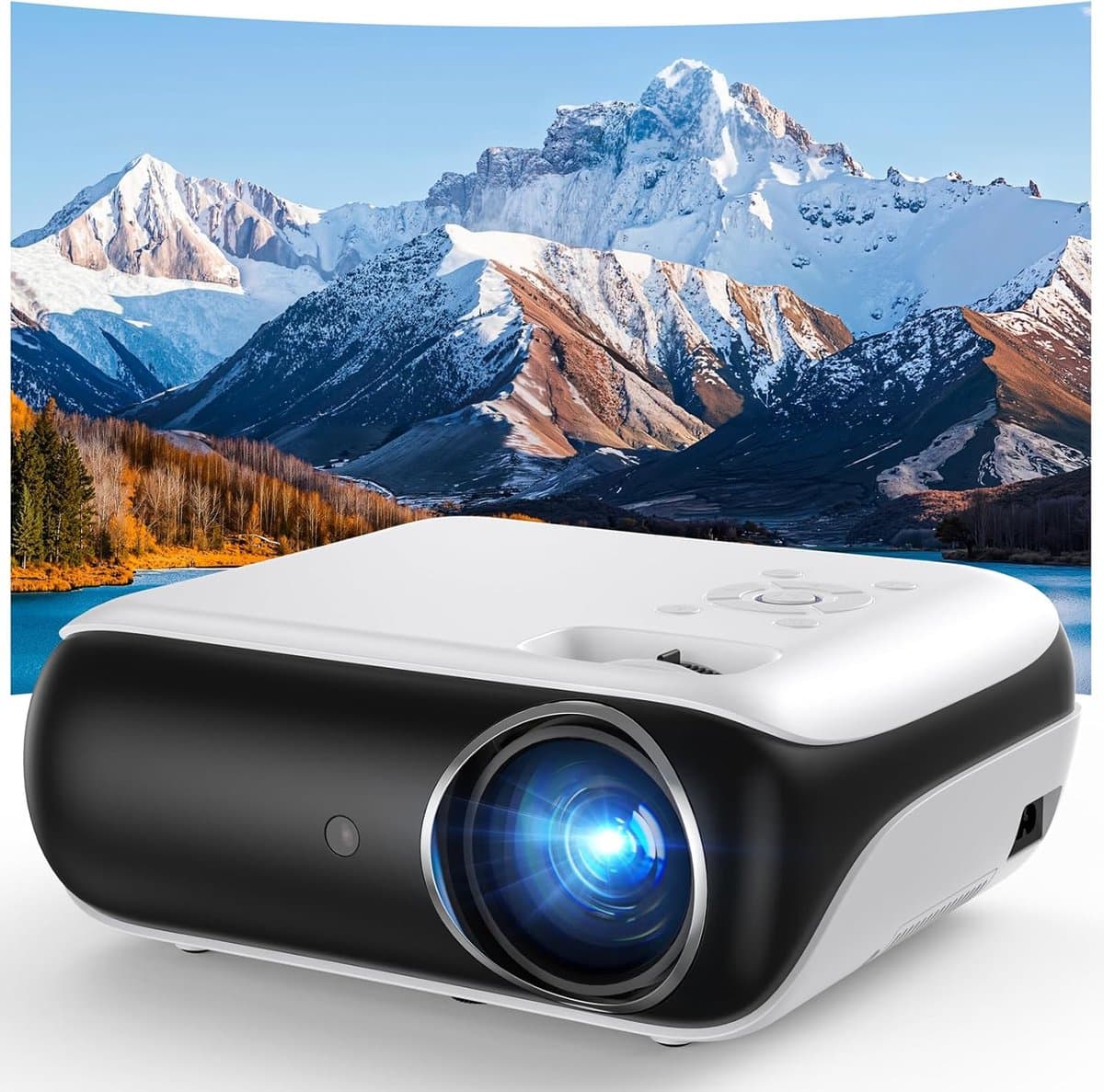 SnelShoppen - 4K Mini Projector, 1000 ANSI 1080P Full HD Smart Beamer met Dolby Audio, WiFi6, Bluetooth 5.2, Voice Control, Home Cinema met Netflix, P — afbeelding 1
