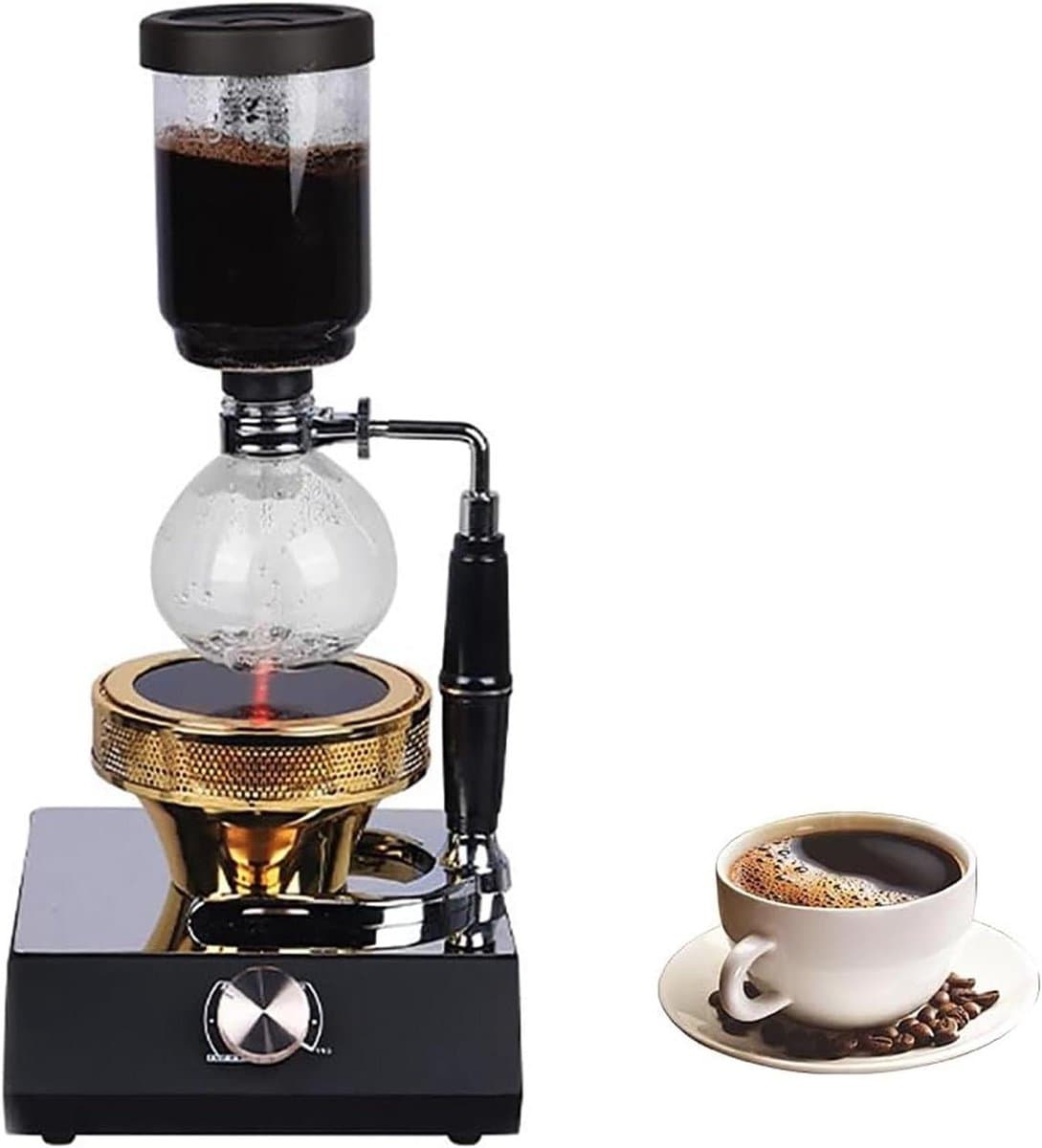 Sifon Koffiezetapparaat - Vacuüm Koffiezetter - Zelf Koffie Zetten - Thermostatische Regeling - 400W - Zilver — afbeelding 1