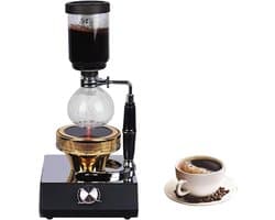 Sifon Koffiezetapparaat - Vacuüm Koffiezetter - Zelf Koffie Zetten - Thermostatische Regeling - 400W - Zilver