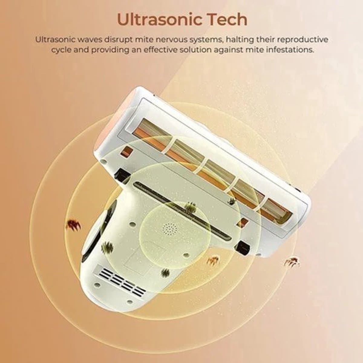 Dual-Cup Smart - Anti-Mite Cleaner Bedstofzuiger - 500W - 13KPa Zuigkracht - Ultrasone Tech - Huisstofmijt Sensor - UV-licht - 99,99% Mijtenverwijdering - Wit — afbeelding 1