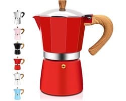 6 Cup Aluminum Espresso Stovetop Moka Pot Express Coffee Maker Percolator Italian Classic Mocha Coffee Machine for Italian and Cuban Cafe Brewing for Home & Camping 300ml 10oz