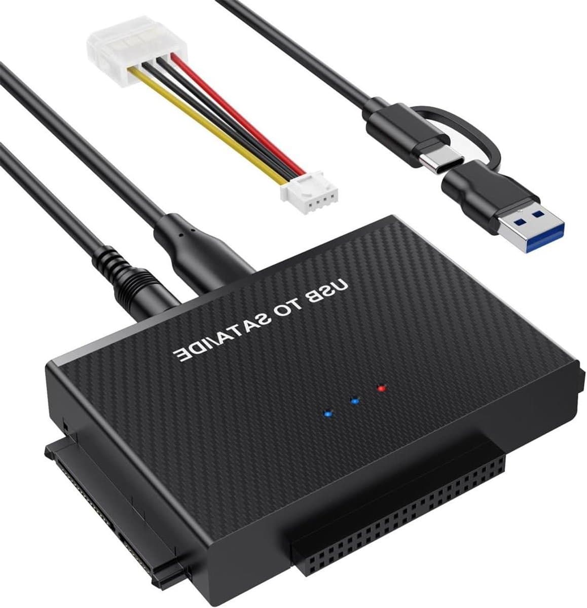 Harde schijfadapter - Converter Kabel - Data Overzetten - Ondersteunt 3 Schijven - Tot 6TB - Zwart — afbeelding 1