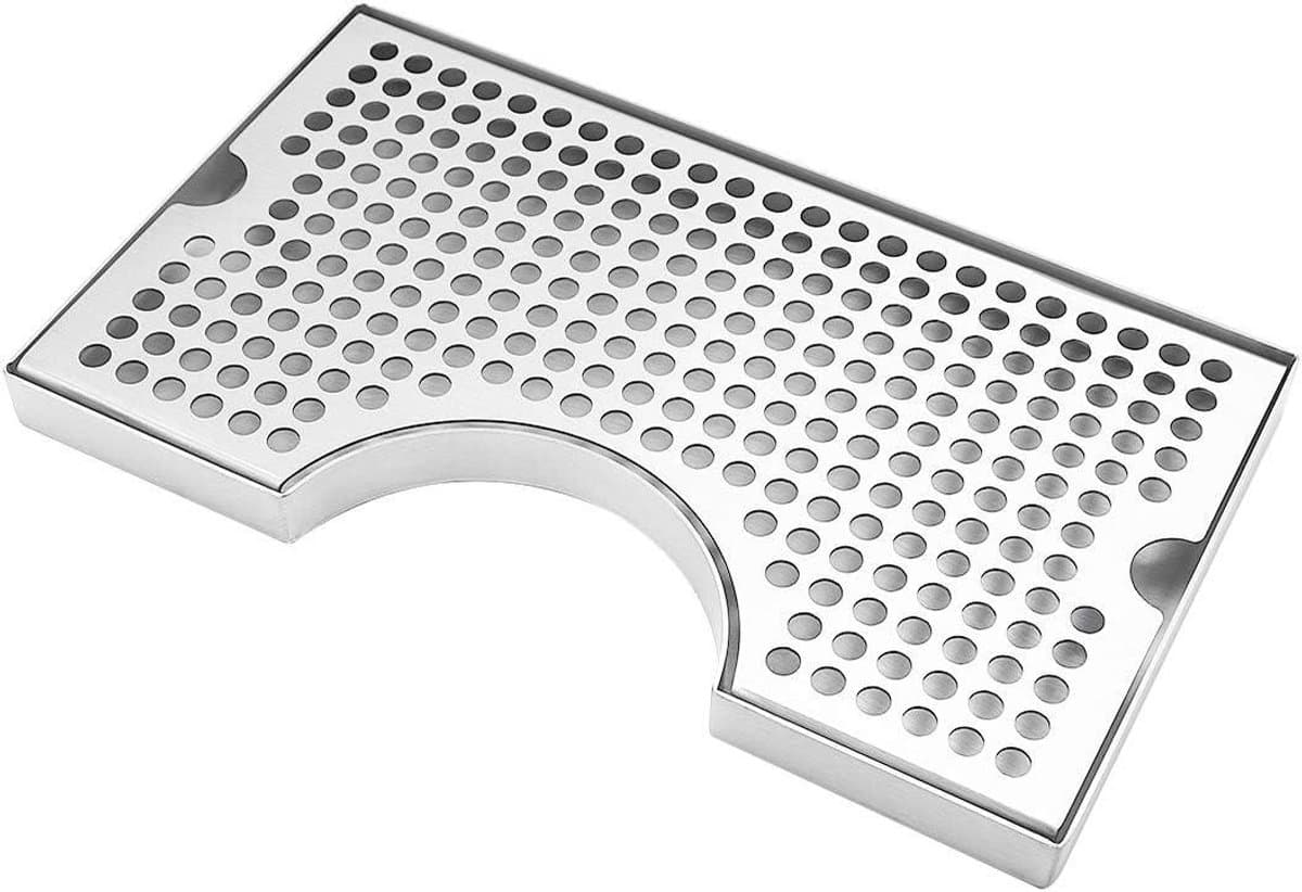 Bier Lekbak - Lekbak Bierkraan - Bar Schoonhouden - Roestvrijstaal Antislip - 33 x 25 x 4 cm - Zilver — afbeelding 1