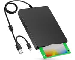 Externe USB diskdrive - Floppy drive - Oude data lezen - Plug and Play - 144MB - Zwart