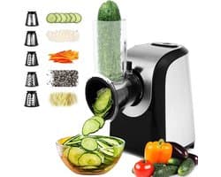 Elektrische Groentesnijder - Keukenmachine Fruit Rasp - Snel Groenten Snijden - Vijf Messen - 150 Watt - Zwart