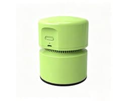 Mini tafelstofzuiger USB oplaadbaar, 360° draaibaar, 120 minuten gebruiksduur met automatische uitschakeling, compacte bureaustofzuiger voor school kantoor thuis, Groen