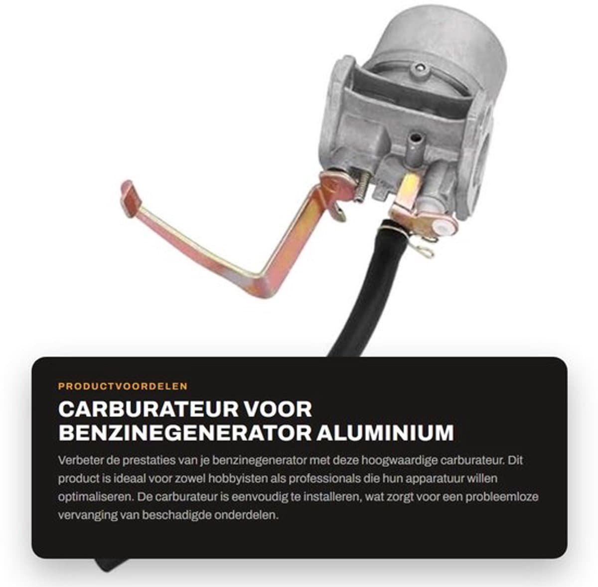 Carburateur voor Benzinegenerator - Aluminium - Eenvoudig te installeren - Grasmaaier Onderdelen - Verhoog je machinevermogen - Geschikt... — afbeelding 1