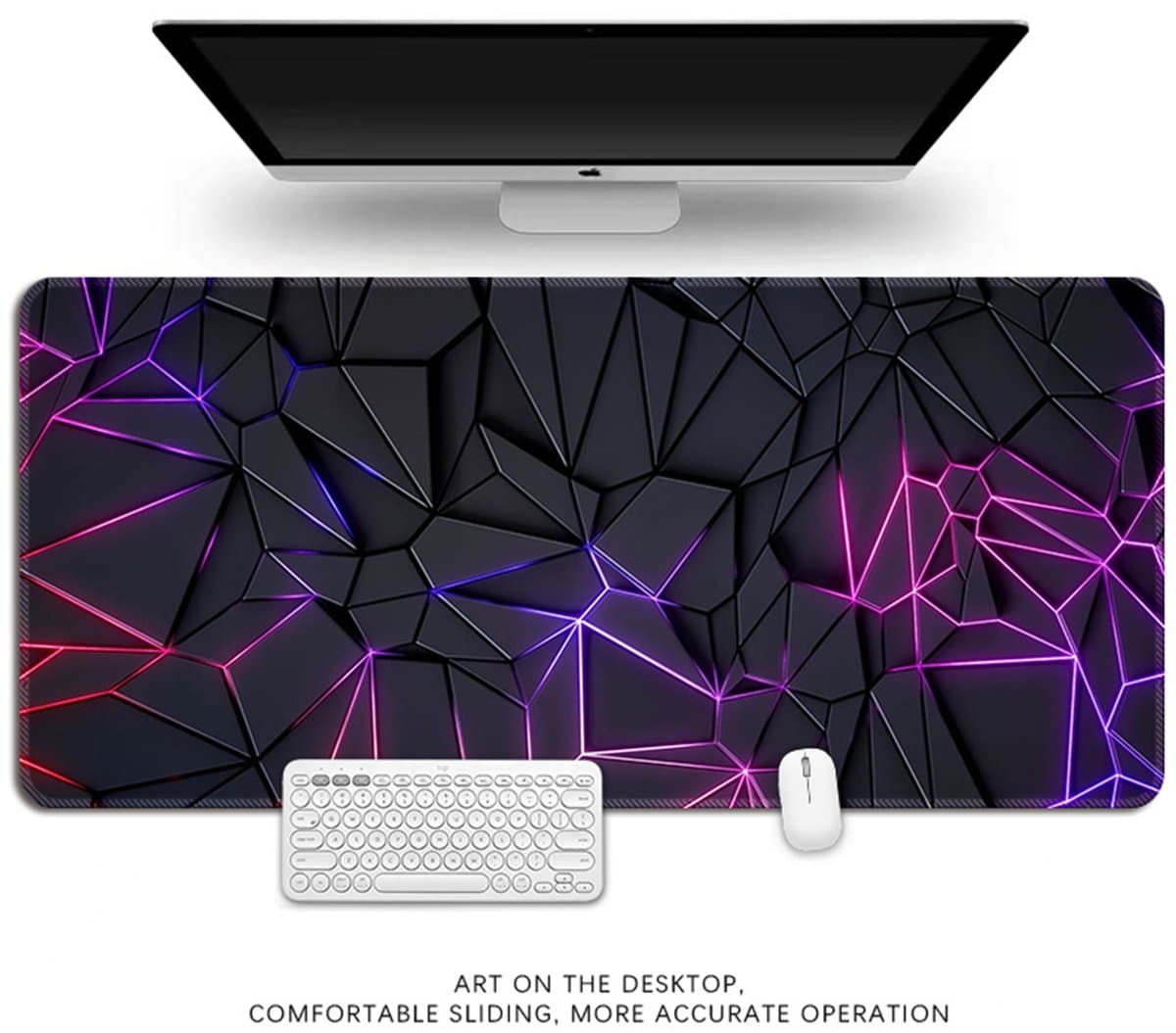 Gaming muismat XXL - antislip - stijlvolle geometrische print - extra breed - stabiele grip - glad - zacht - stabiliteit - bescherming - professionele randnaden - gaming accessoire - comfortabel - nauwkeurig - microtextuur - maximle grip — afbeelding 1
