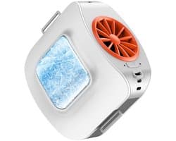 Draagbare tailleventilator-airconditioner met koelplaat, draagbare riemventilator, oplaadbare batterijgevoed, 3+1 snelheidskoeling voor kamperen in de buitenlucht.