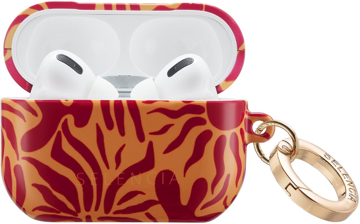 Selencia Case - Hoesje geschikt voor AirPods Pro - Tropical Vibes Apricot — afbeelding 1