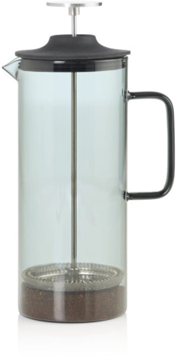 AdHoc Cafetière Impact - French Press - 1 Liter - Hittebestendig Borosilicaatglas - RVS Filter - Grijs — afbeelding 1