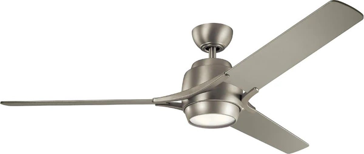 Plafondventilator met verlichting - Zeus - 60in / 152cm ventilator - geborsteld nikkel — afbeelding 1
