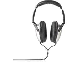 Nedis Bedrade Over-ear Koptelefoon - 3,5 mm - Kabellengte: 6.00 m - Volumebediening - Zilver / Zwart