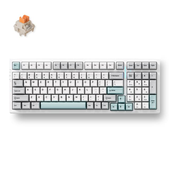 MCHOSE G98 Pro Gray Blue Flame Orange Wireless Tri-Mode Custom Mechanical gaming toetsenbord