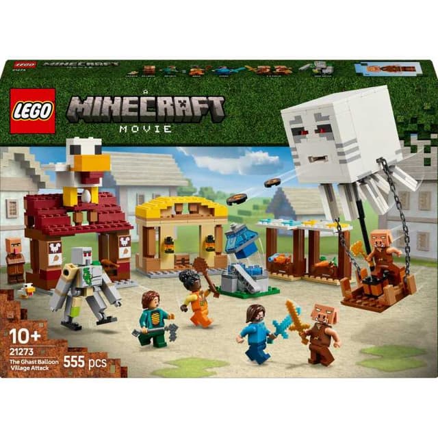 LEGO Minecraft - De Ghast-ballon aanval op het dorp Constructiespeelgoed