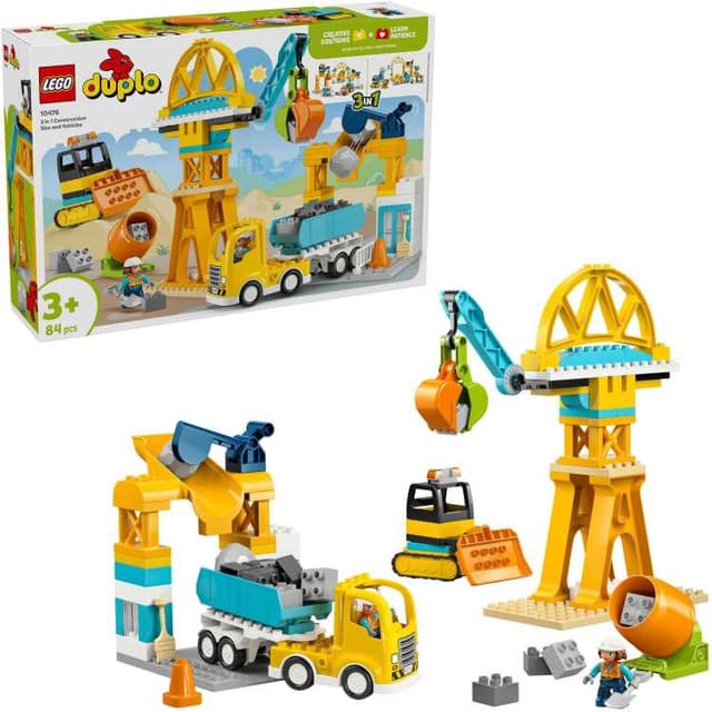 LEGO DUPLO - 3-in-1 bouwplaats en voertuigen Constructiespeelgoed