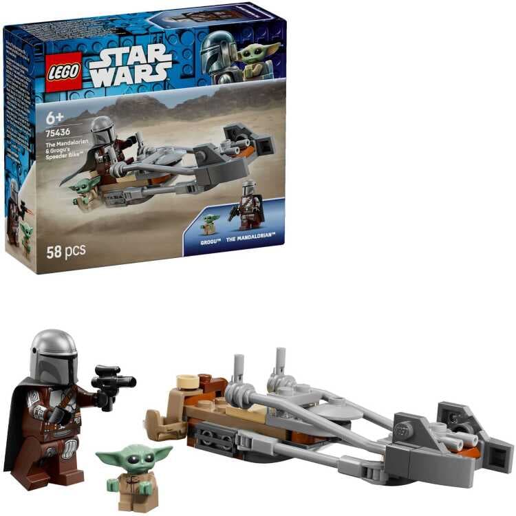 LEGO Star Wars - De Mandalorian en Grogu's speederbike Constructiespeelgoed — afbeelding 1