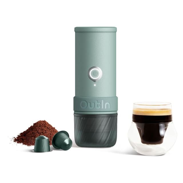 OutIn Mino Portable Electric Espresso Machine - Canyon Green espressomachine